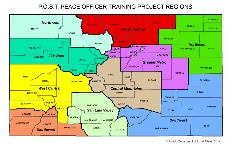 POST Training Project Regions Map